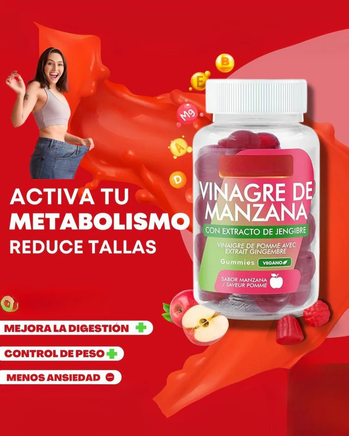 🍏 VitaGlow Gummies Vinagre de Manzana – Transforma tu cuerpo con solo 2 gummies al día