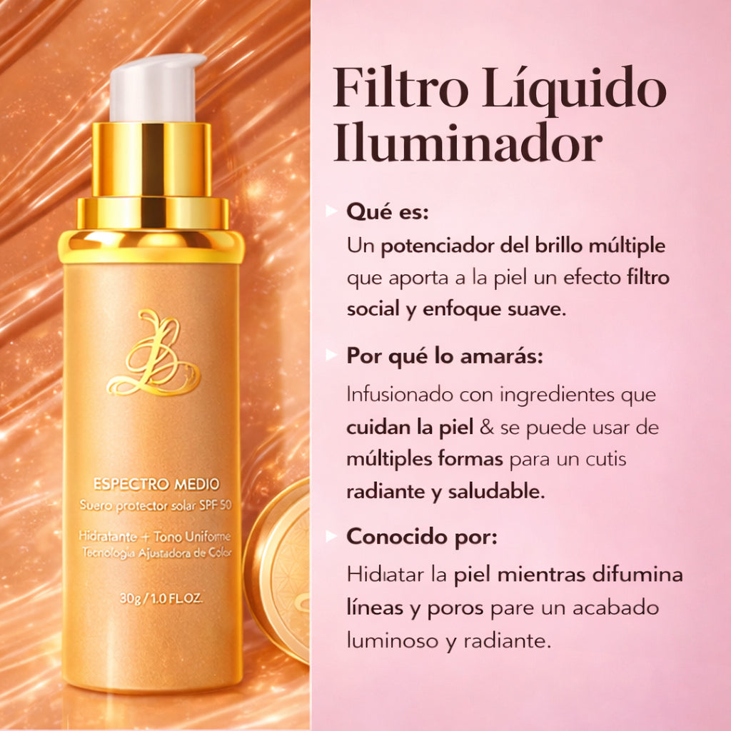 COMPRA 1 LLEVA 2 - Base Espectral Media 4 en 1 – Impermeable, Larga Duración, SPF50 y Cobertura Total
