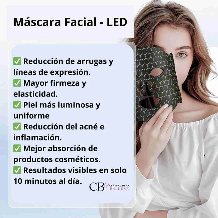 Máscara facial LED con terapia de luz roja para La cara y la piel