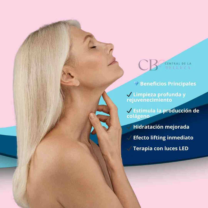 Masajeador facial con frío y calor antiarrugas rosa