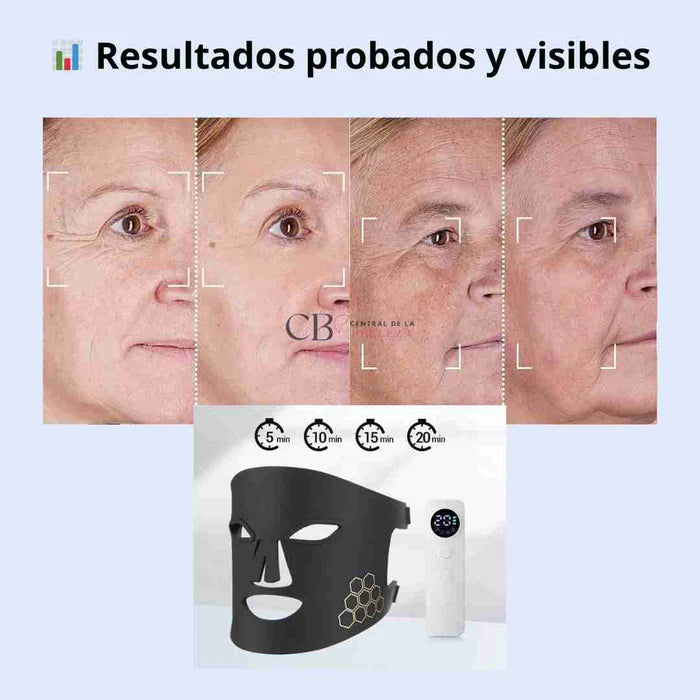 Máscara facial LED con terapia de luz roja para La cara y la piel