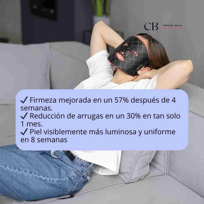 Máscara facial LED con terapia de luz roja para La cara y la piel