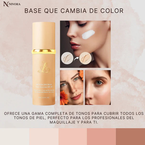 COMPRA 1 LLEVA 2 - Base Espectral Media 4 en 1 – Impermeable, Larga Duración, SPF50 y Cobertura Total