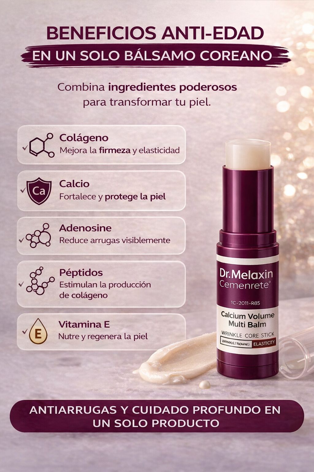 COMPRA 1 LLEVA 2 - Barra Multibálsamo con Calcio 9G – Hidratación y Cuidado en un Solo Producto