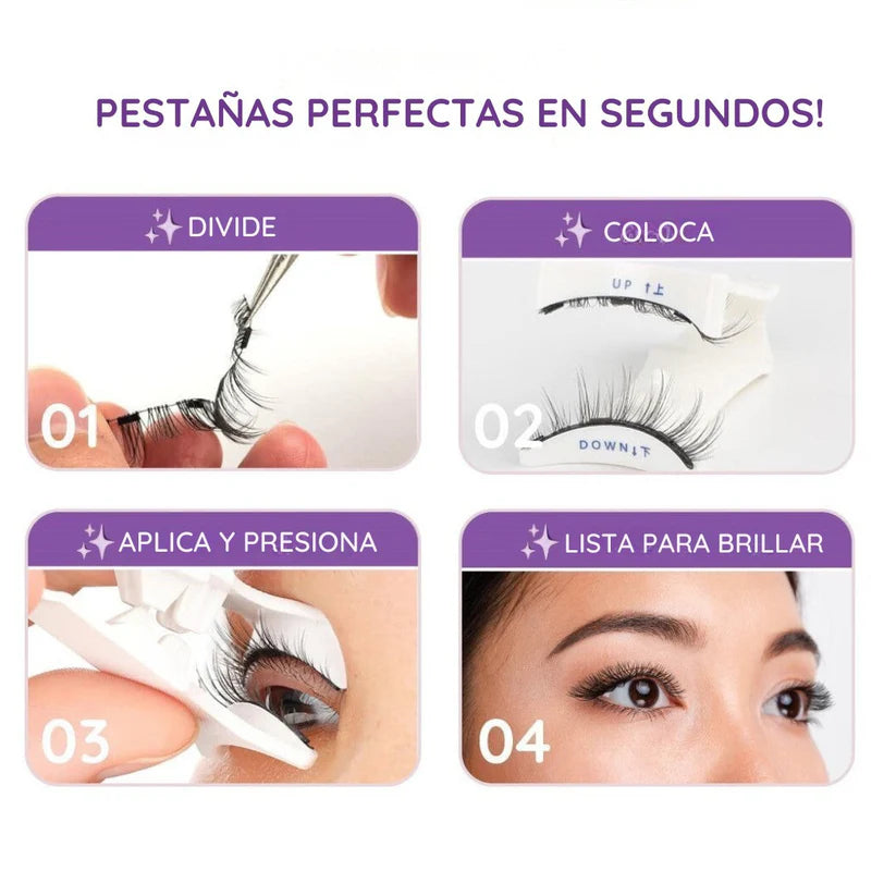 PROMO COMPRA 1 LLEVA 2 - Pestañas Magnéticas Reutilizables Efecto 3D Con Aplicador