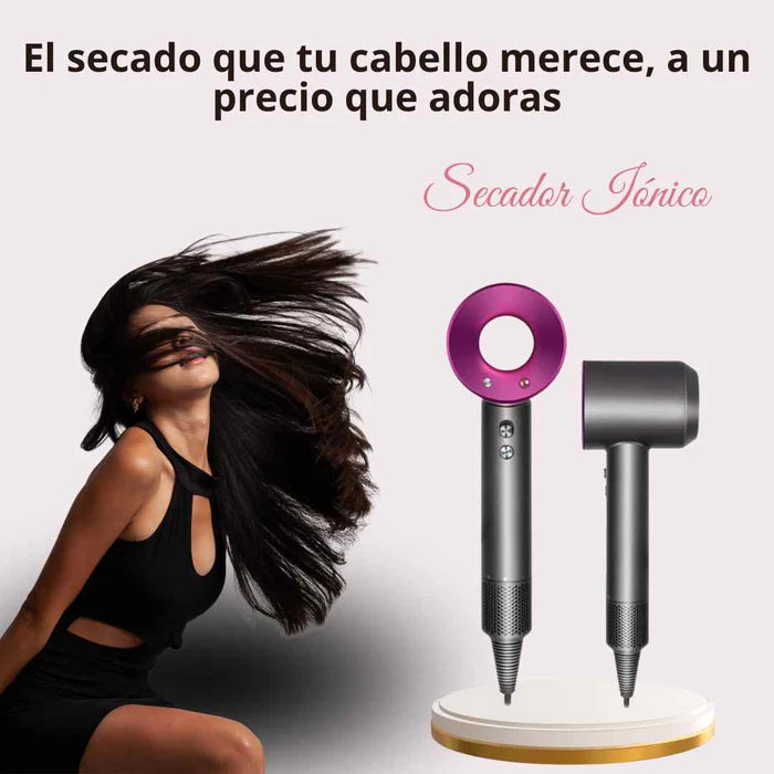 Secador iónico tipo dyson con accesorios