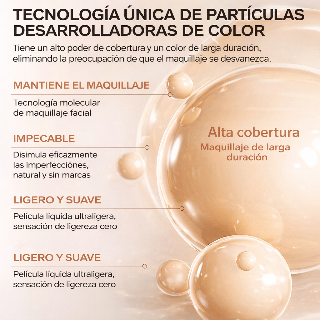 COMPRA 1 LLEVA 2 - Base Espectral Media 4 en 1 – Impermeable, Larga Duración, SPF50 y Cobertura Total